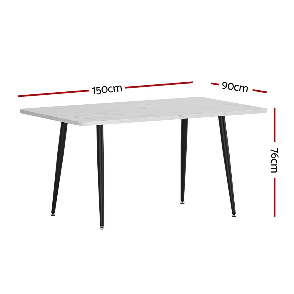 1.5M Artiss Dining Table Marble Effect - Image 2