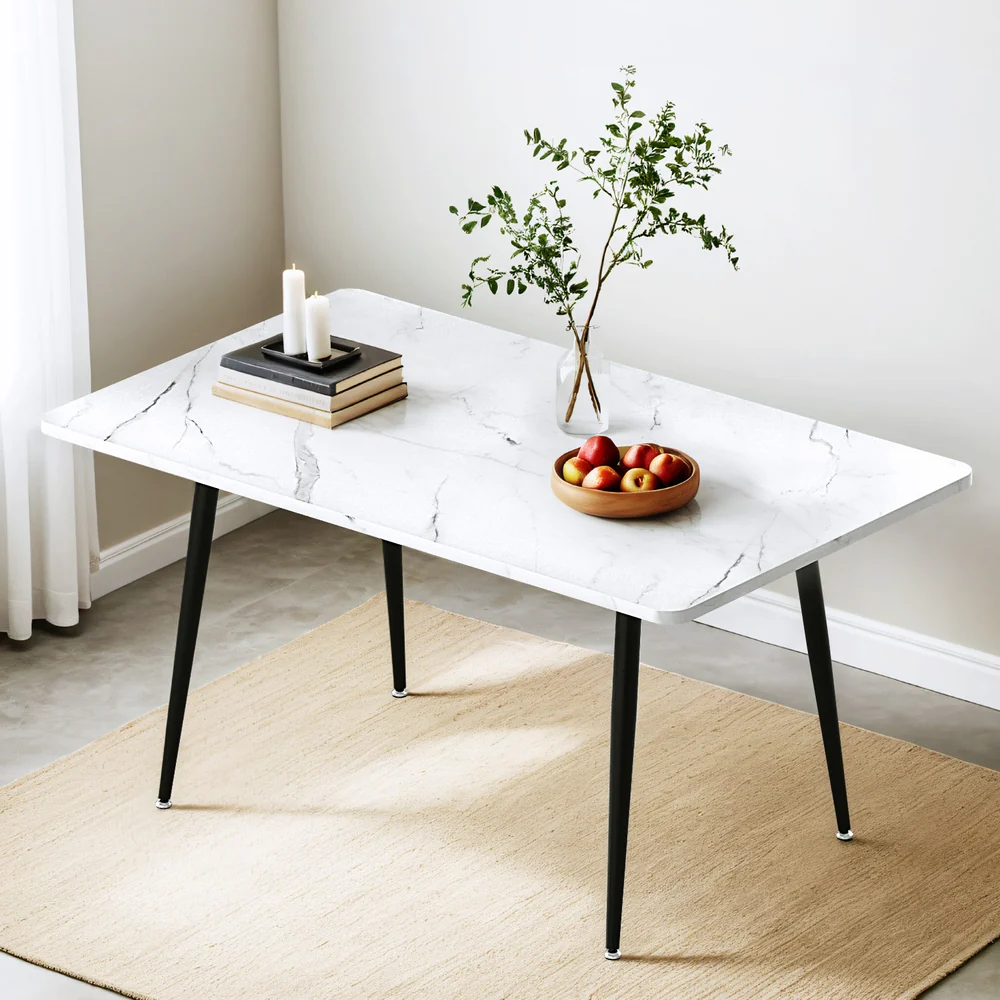 1.5M Artiss Dining Table Marble Effect - Image 7