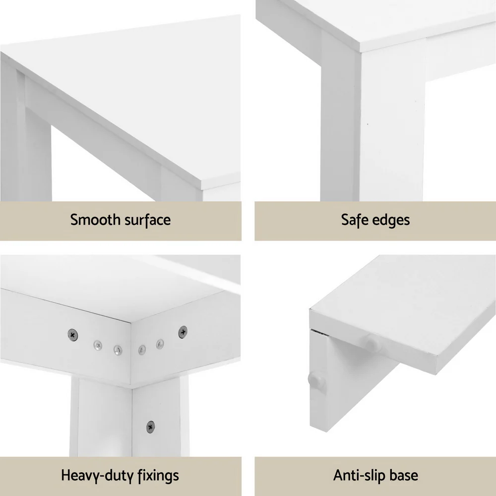 1 Artiss Dining Table and 4 Chairs Set White - Image 5