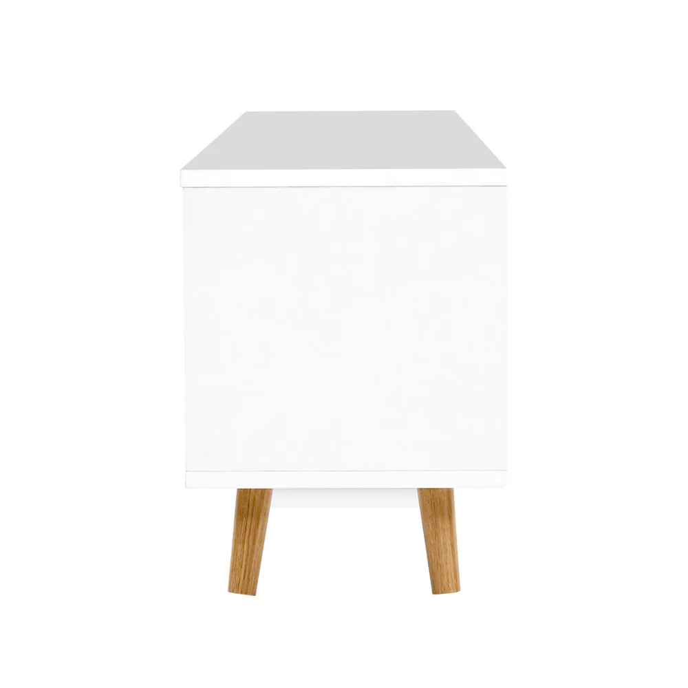 Artiss TV Cabinet Entertainment Unit 120cm Wood White Gino - Image 4