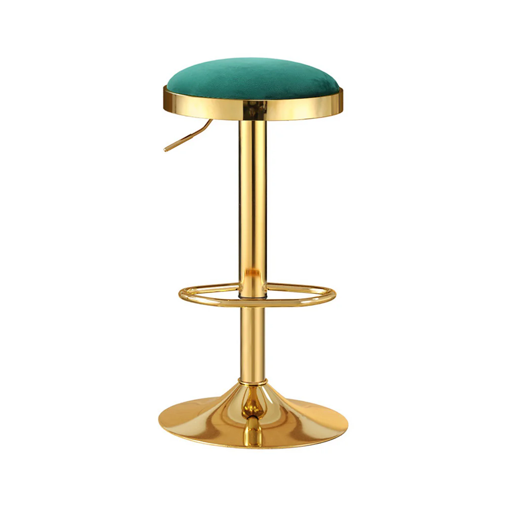2x Artiss Bar Stools Kitchen Dining Chairs Velvet Padded Stool Green - Image 3