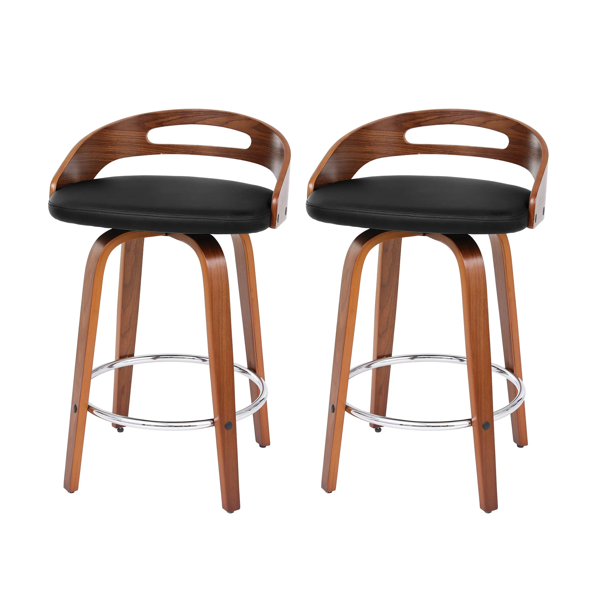 2x Artiss Bar Stools Swivel Dining Chairs Low Back - Image 2