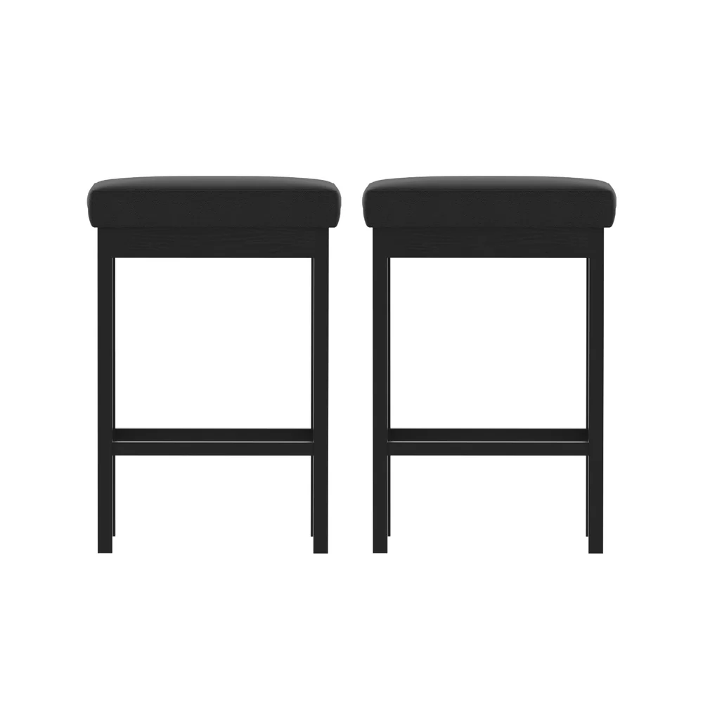 2x Artiss Metal Bar Stools PU Seat Dining Counter Chairs - Image 3