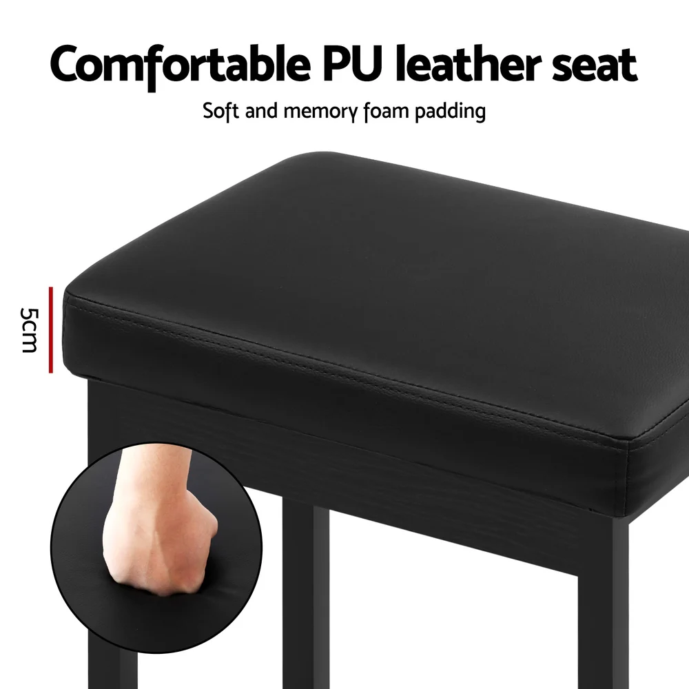 2x Artiss Metal Bar Stools PU Seat Dining Counter Chairs - Image 4
