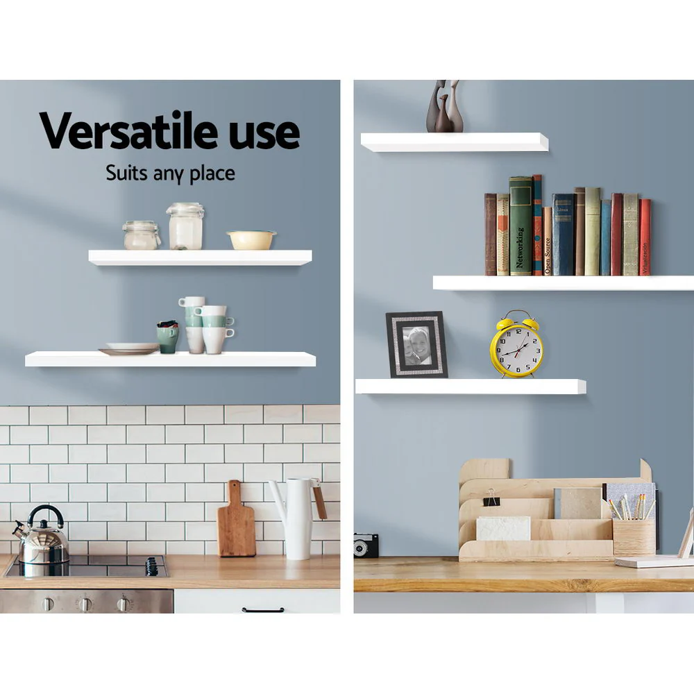 Artiss Floating Wall Shelf Set of 3 White - Image 5