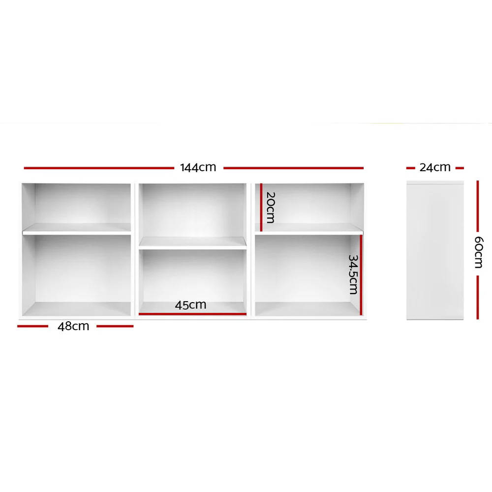 Artiss Bookshelf Set of 3 - VENA White - Image 3