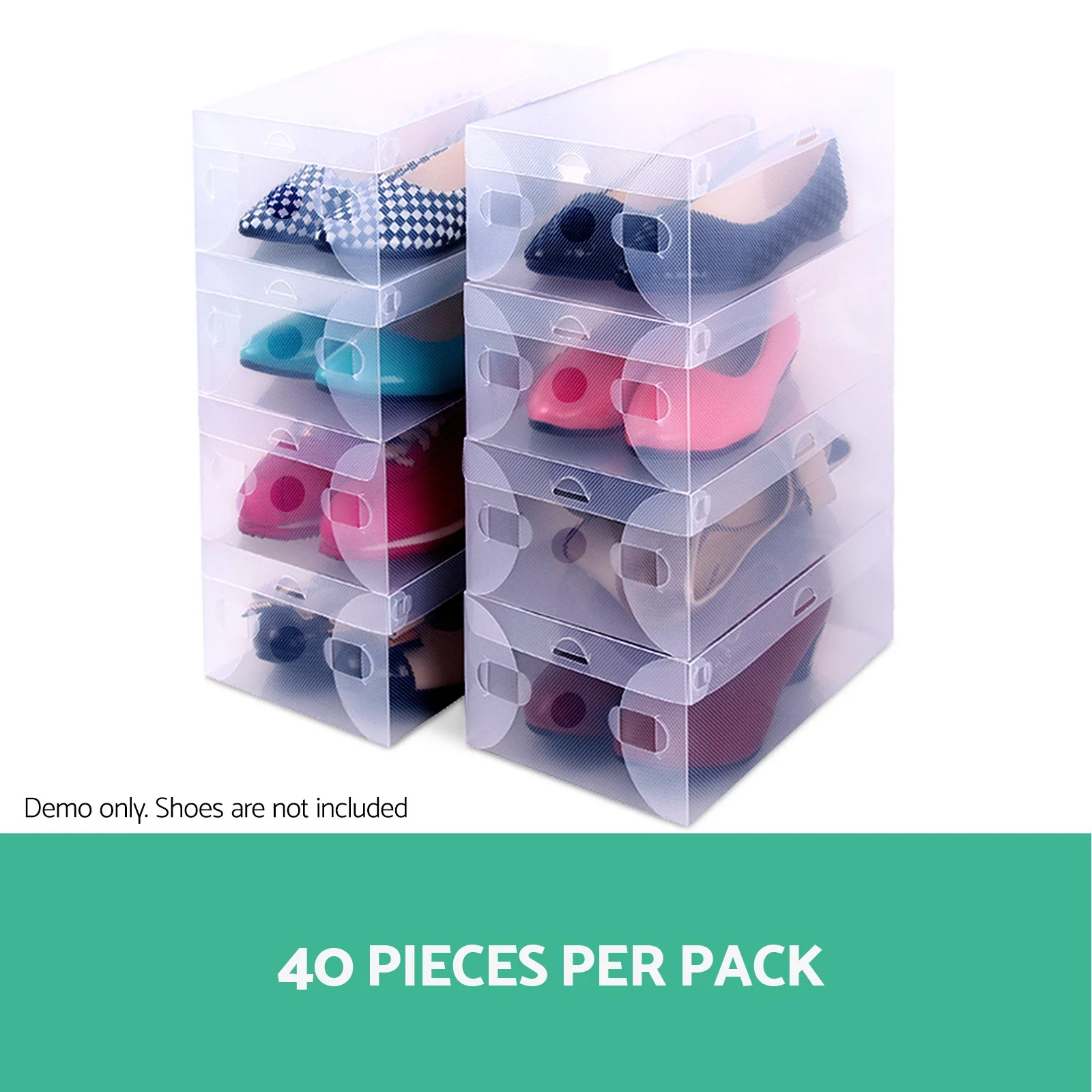 Artiss 40X Shoe Box Storage Clear Case Foldable Stackable - Image 4