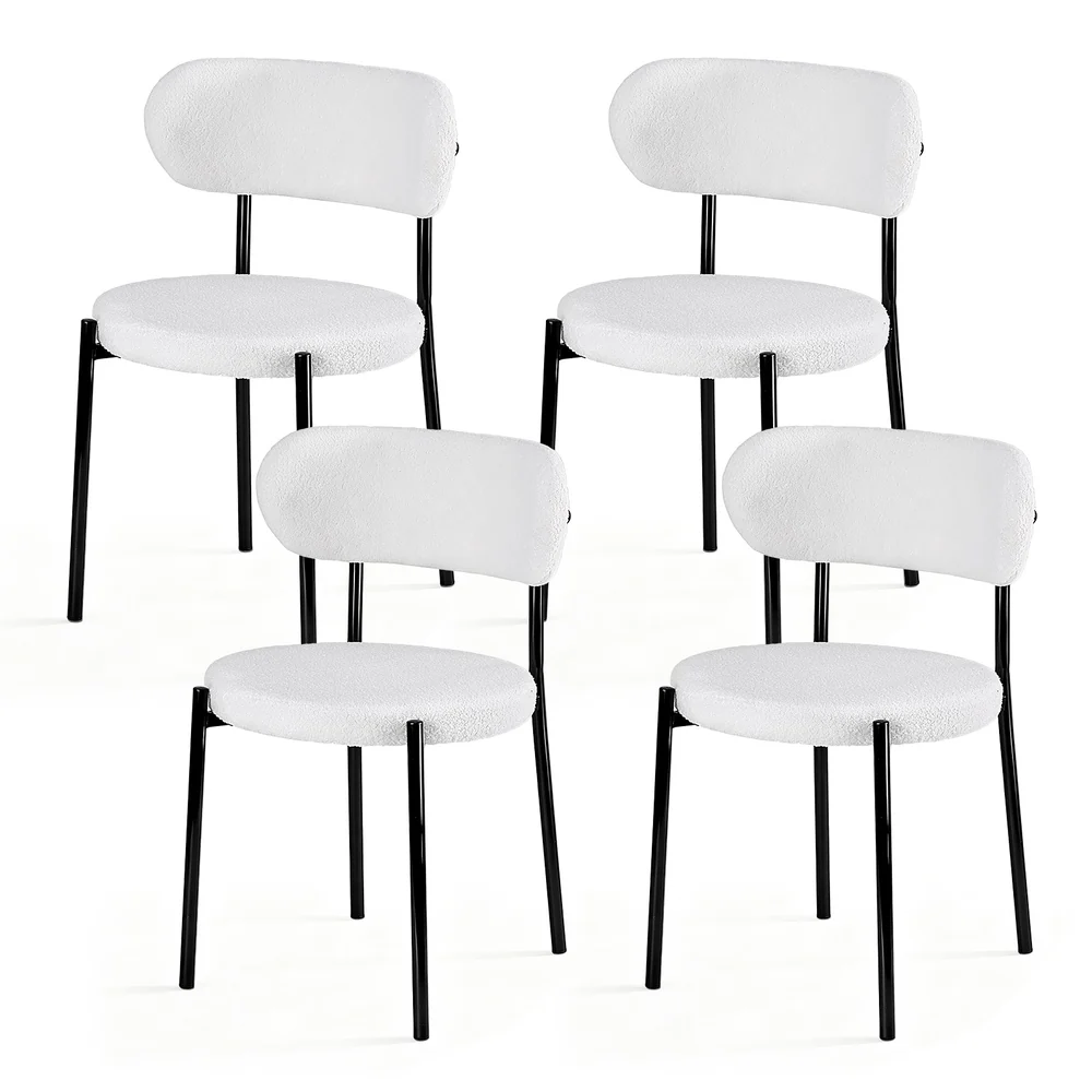 4x Artiss Dining Chairs Boucle Sherpa