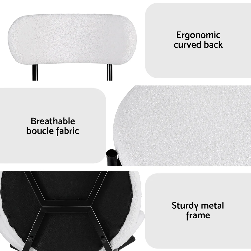 4x Artiss Dining Chairs Boucle Sherpa - Image 6
