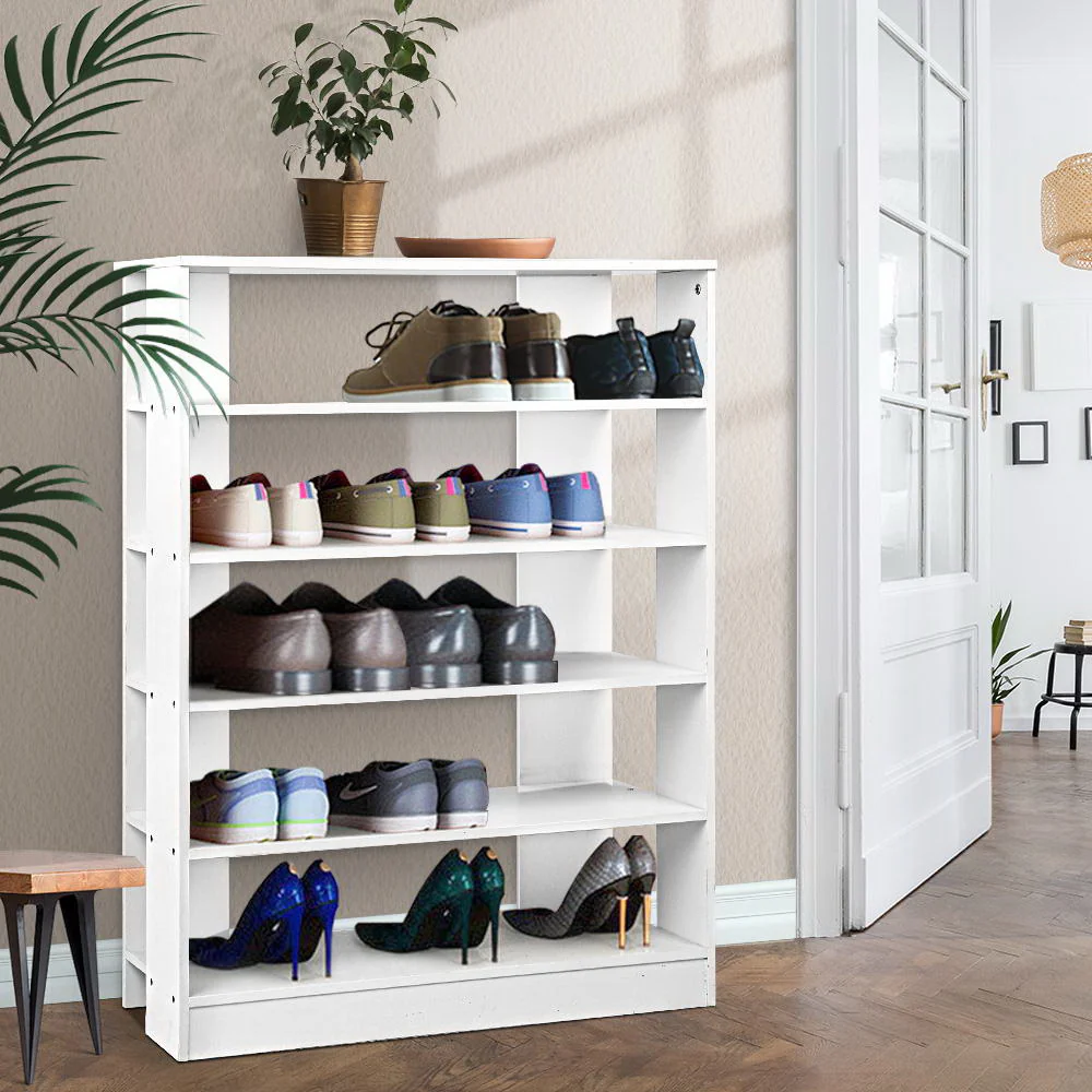 Artiss Shoe Rack 30 Pairs 6-Tier Shelf White - Image 9