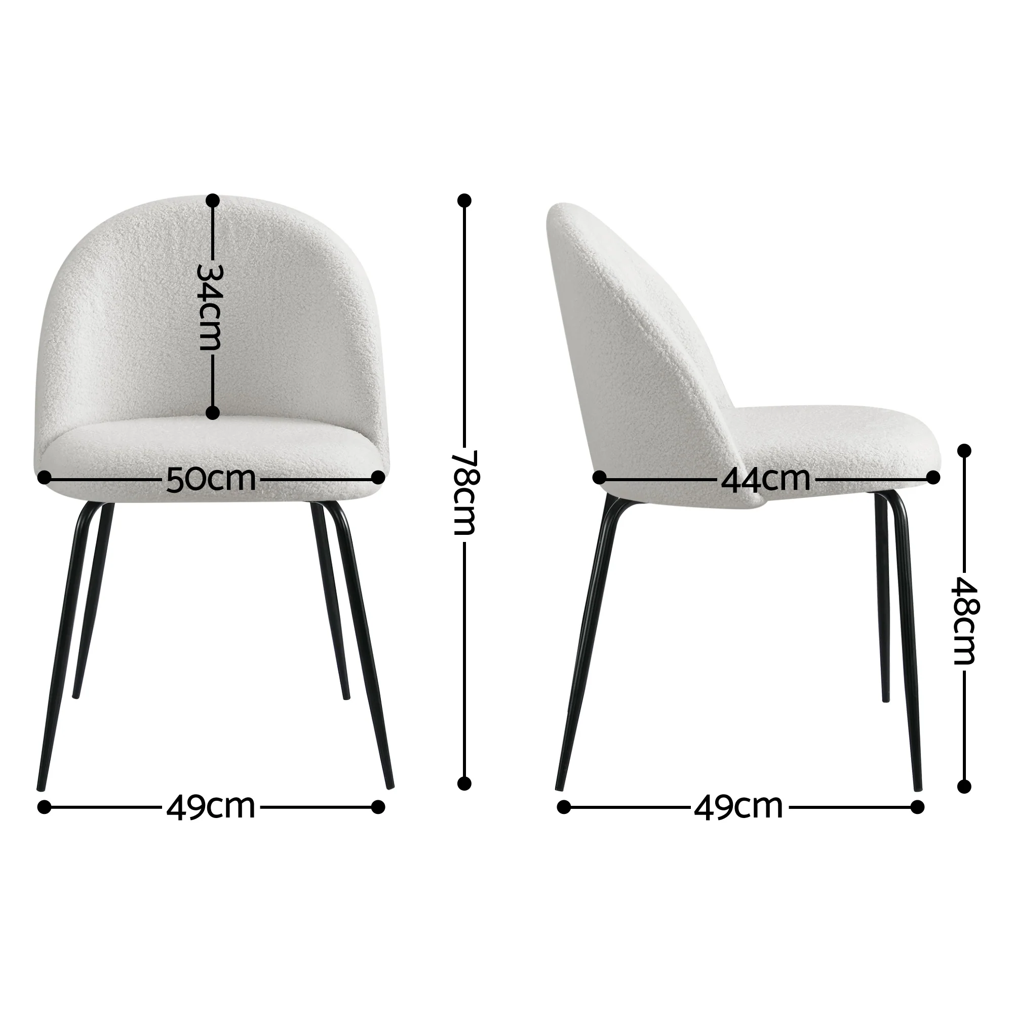6x Dining Chairs White - Image 3