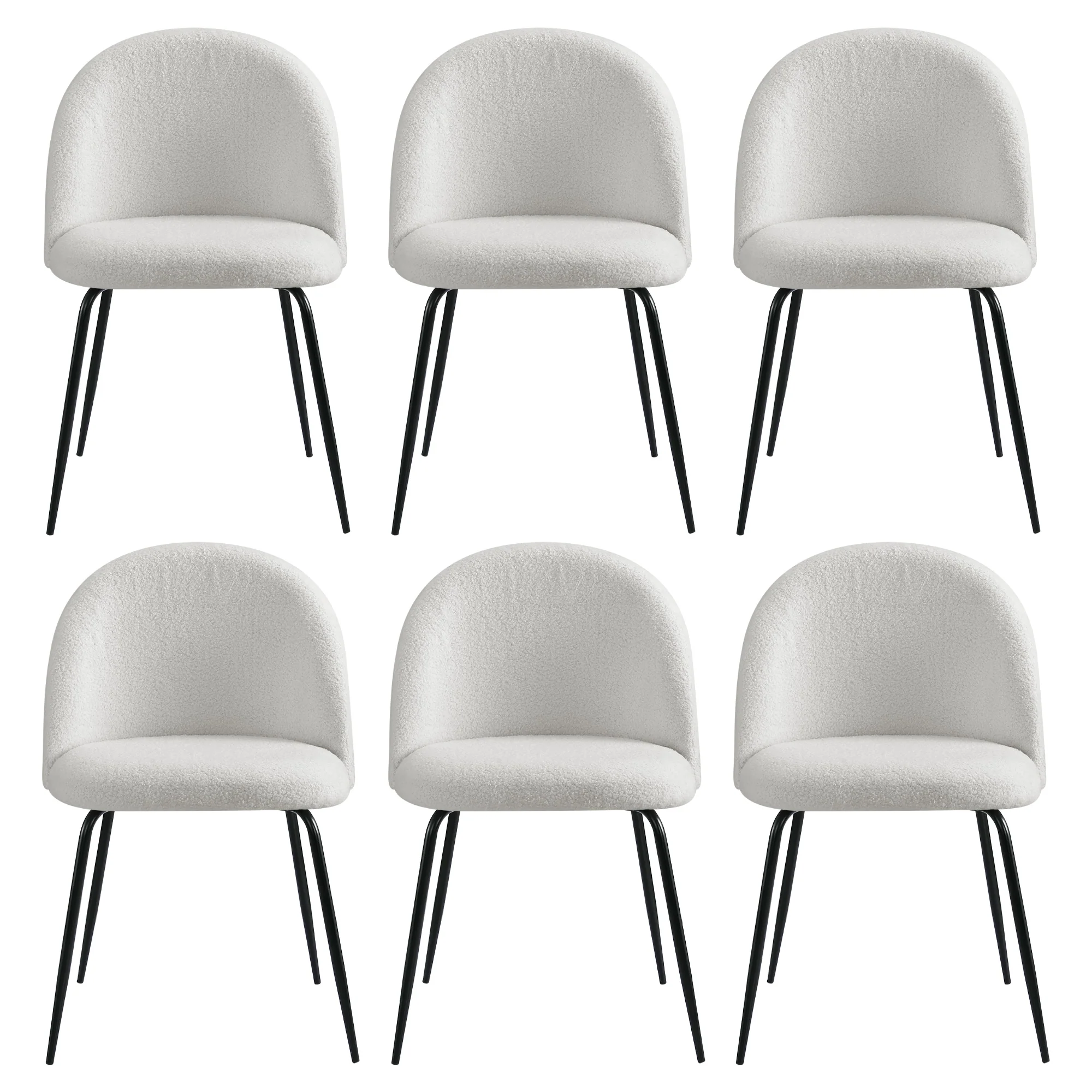 6x Dining Chairs White - Image 4