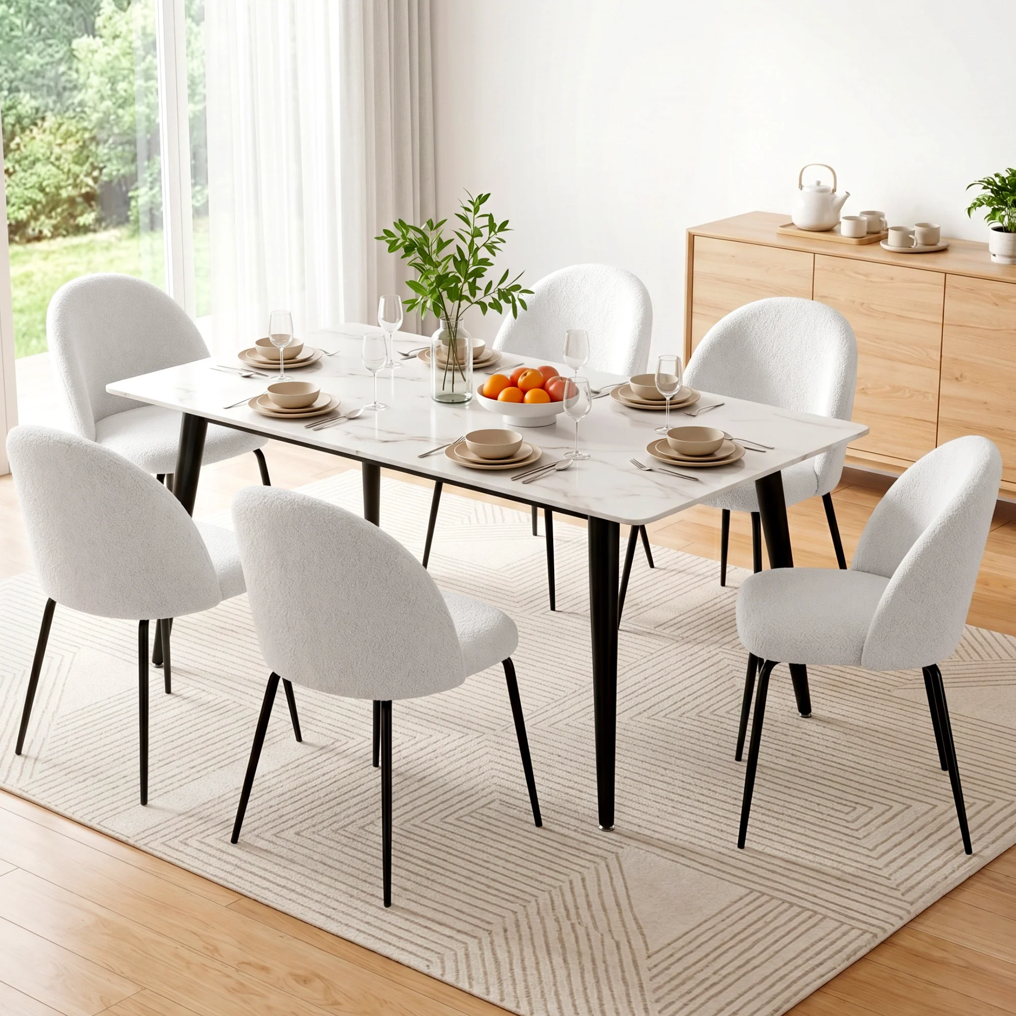 6x Dining Chairs White - Image 5