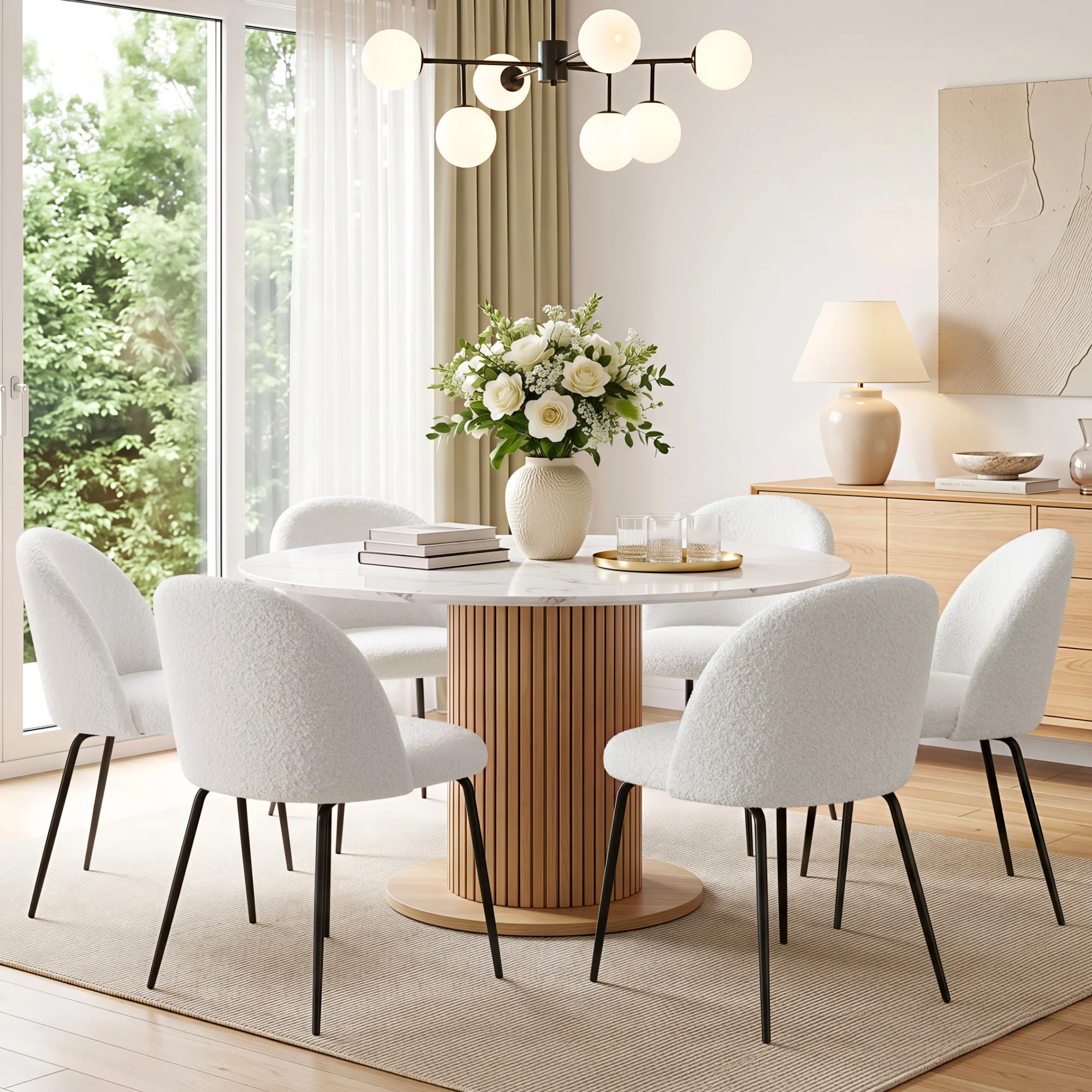 6x Dining Chairs White - Image 6