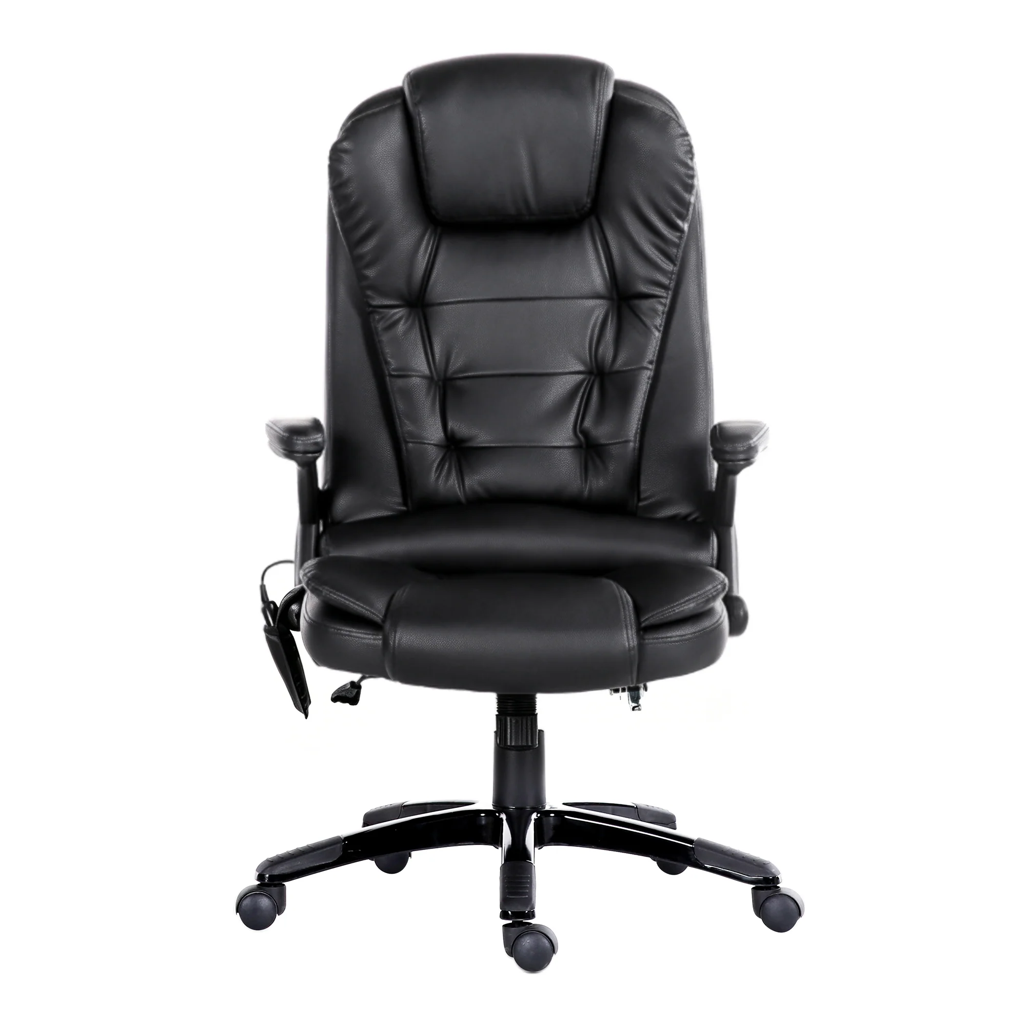 Artiss 8 Point Massage Office Chair Heated Seat Recliner PU Black - Image 4