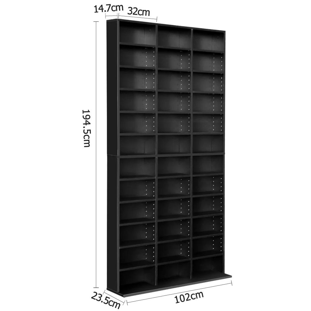 Artiss Bookshelf CD Storage Rack - BERT Black - Image 8