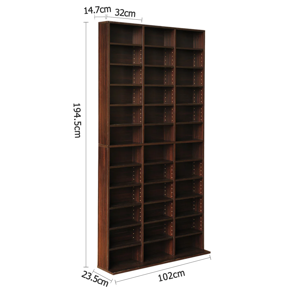 Artiss Bookshelf CD Storage Rack - BERT Brown - Image 8