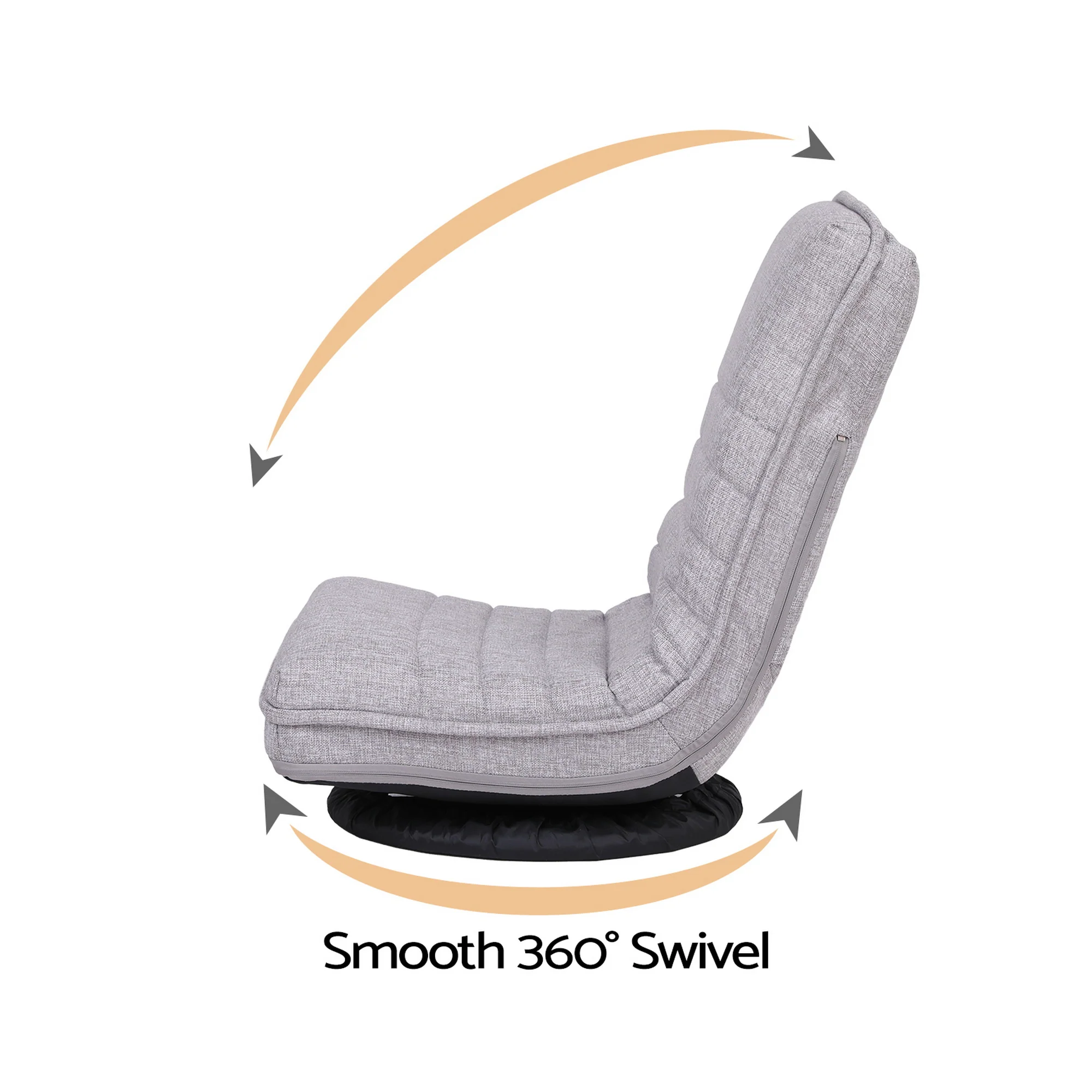 Ariss Swivel Floor Chair 360 Adjustable Foldable Lounge Seat Floor Sofa Chair Grey - Image 4