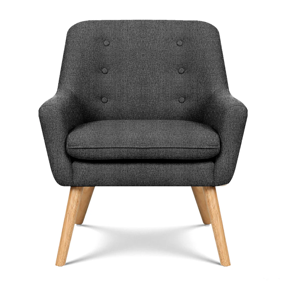 Artiss Anne Armchair - Charcoal - Image 3
