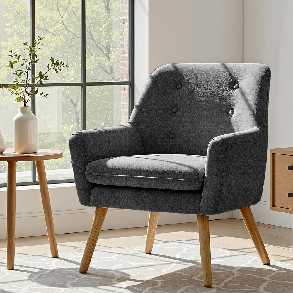 Artiss Anne Armchair - Charcoal - Image 8
