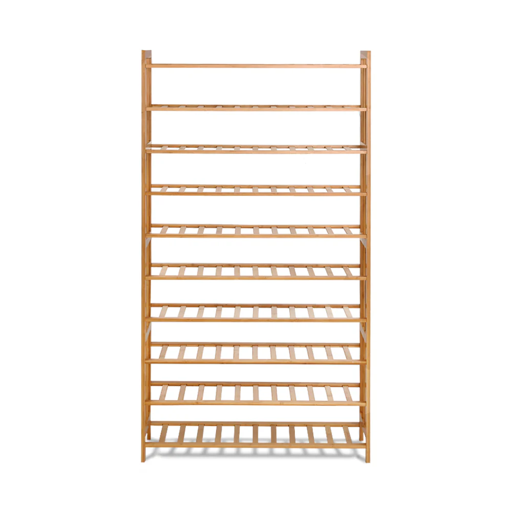 Artiss Shoe Rack Bamboo Shoe Storage 10-tier 50 Pairs - Image 4