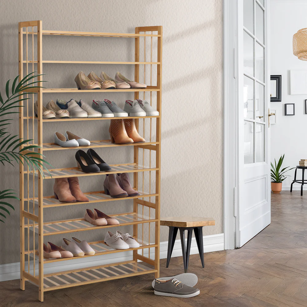Artiss Shoe Rack Bamboo Shoe Storage 10-tier 50 Pairs - Image 8