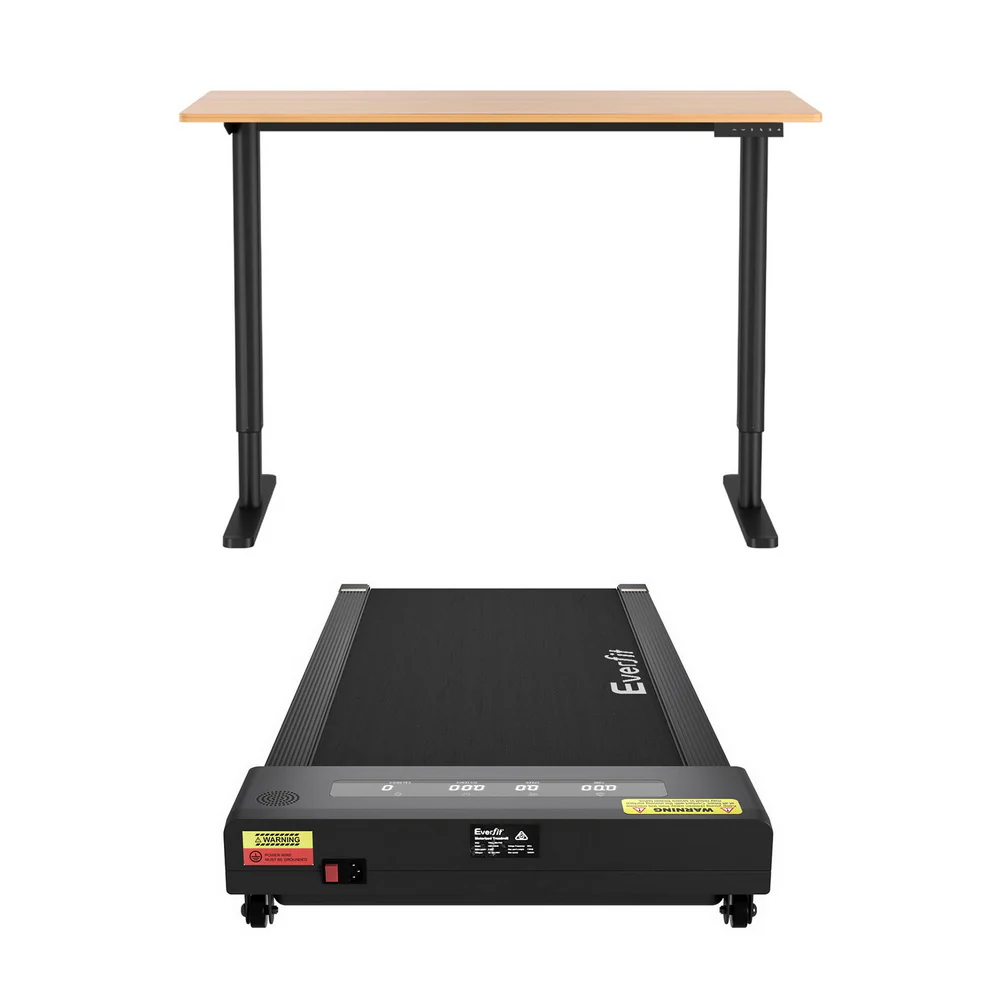 Artiss 120cm Automatic Standing Desk with 400mm Electric Walking Pad Treadmill Oak Black - Image 3