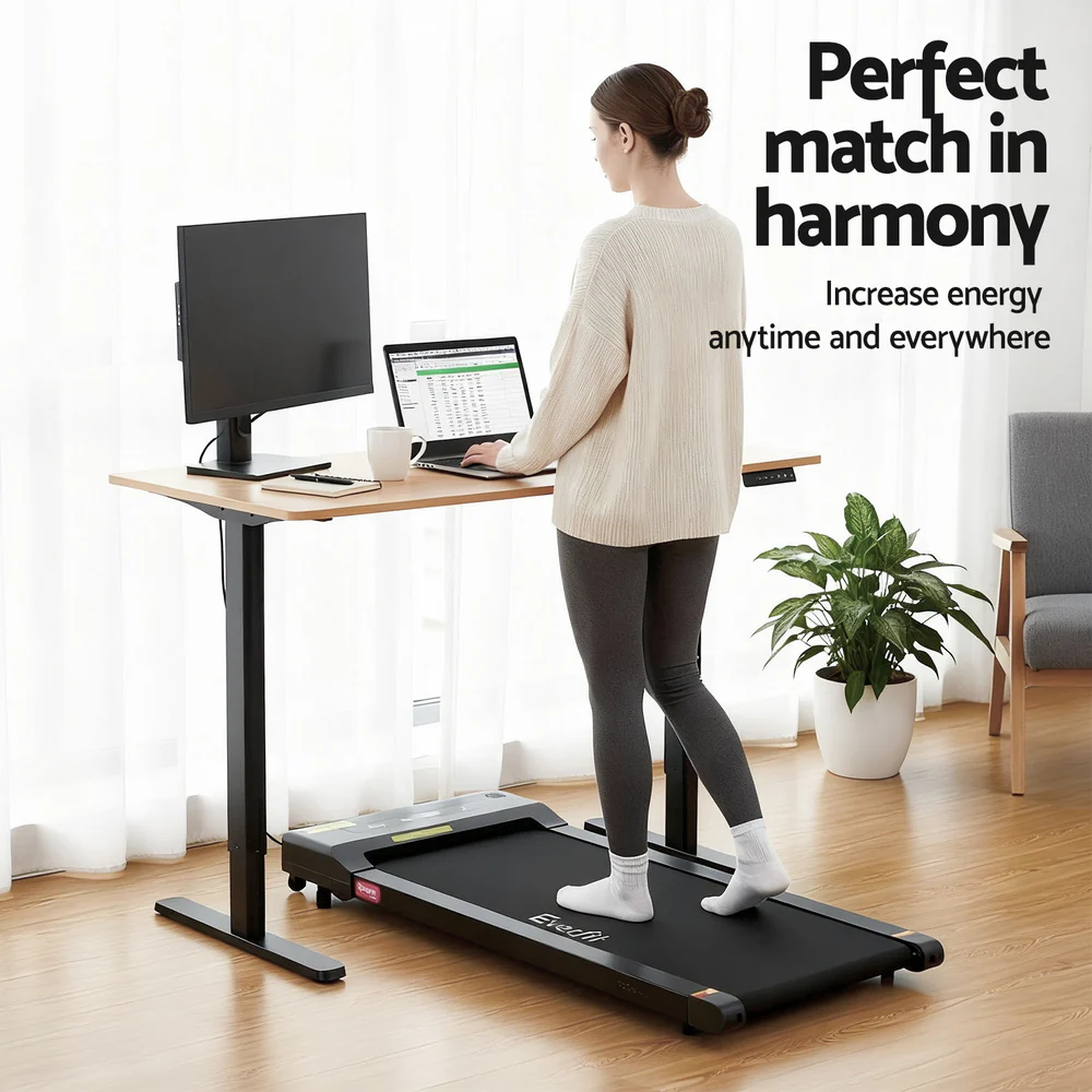 Artiss 120cm Automatic Standing Desk with 400mm Electric Walking Pad Treadmill Oak Black - Image 4