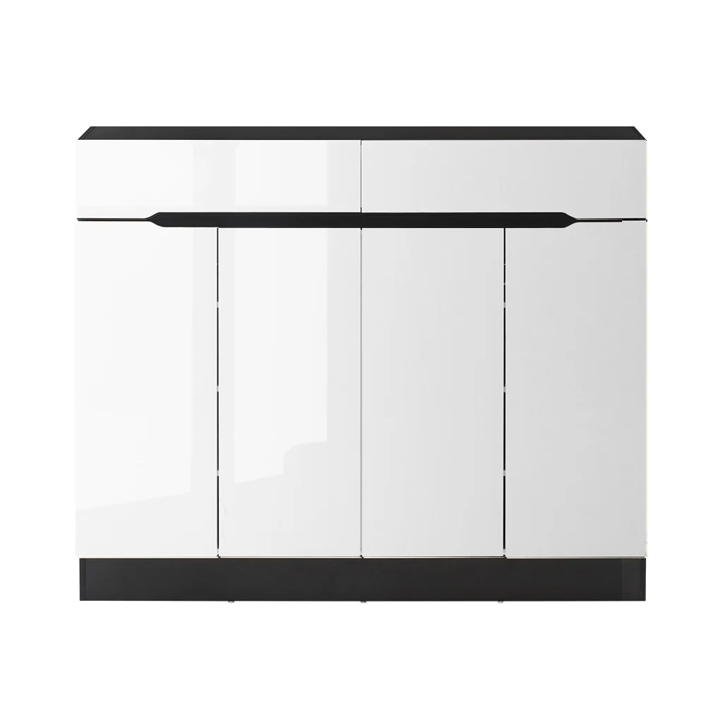 Artiss Shoe Rack Cabinet Storage 120cm w/ Drawer - White Lydia - Image 4