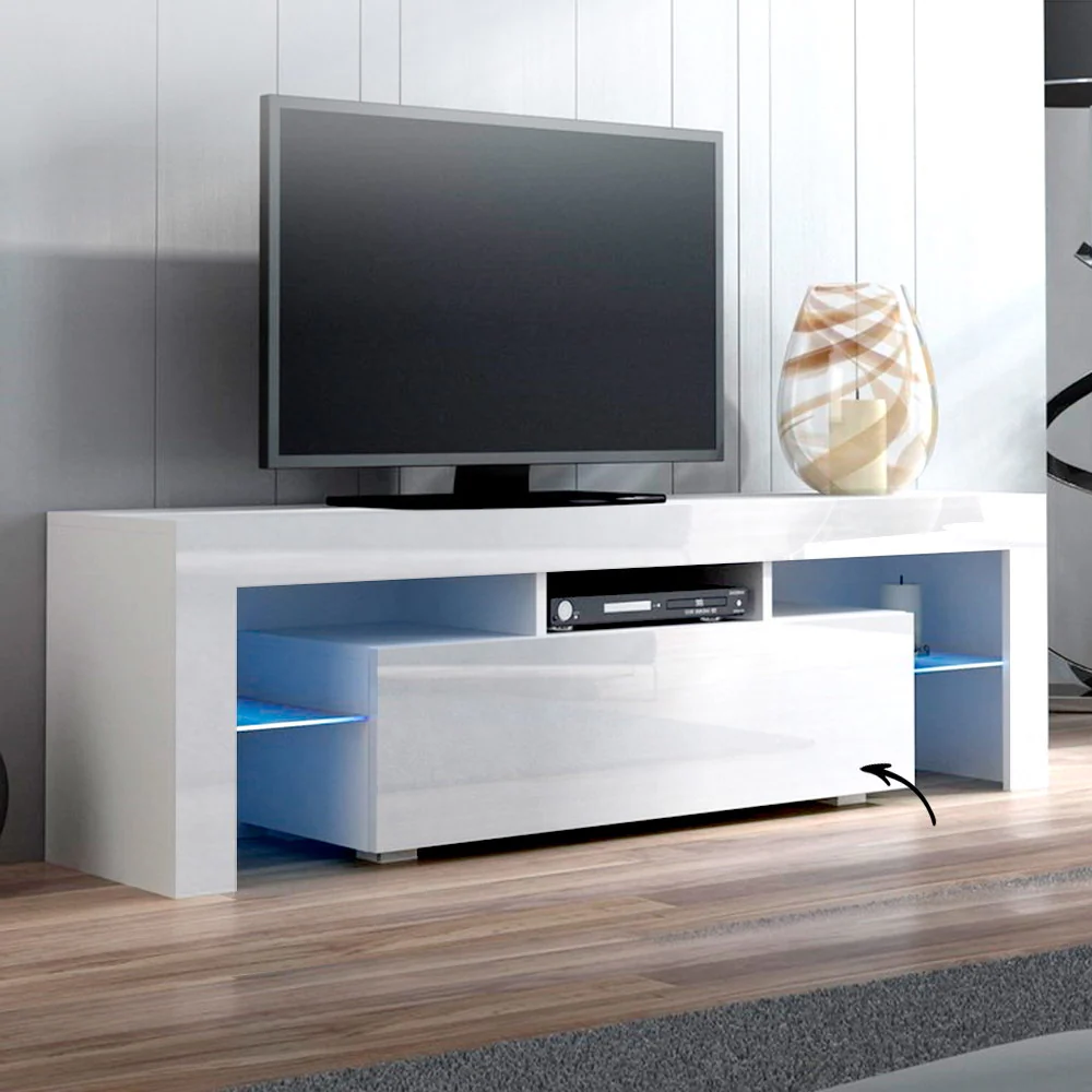 Artiss Entertainment Unit TV Cabinet LED 130cm White Elo - Image 8