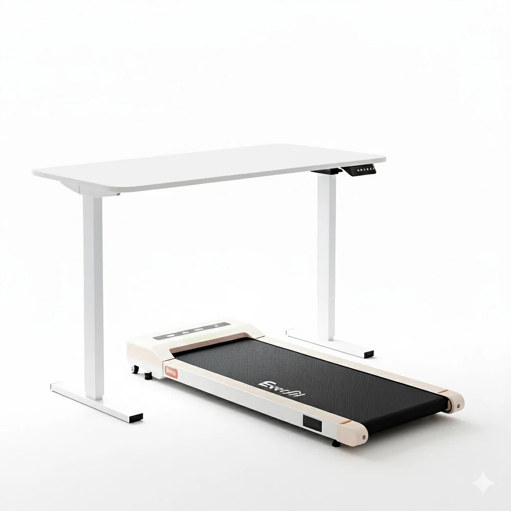 Artiss 140cm Automatic Standing Desk with 360mm Electric Walking Pad Treadmill White Pink