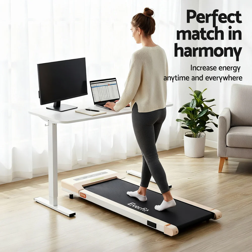 Artiss 140cm Automatic Standing Desk with 360mm Electric Walking Pad Treadmill White Pink - Image 4