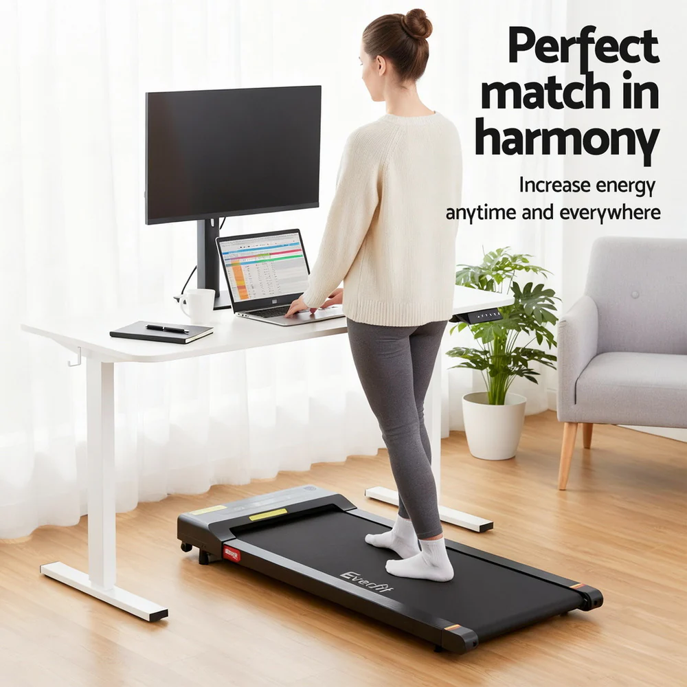 Artiss 140cm Automatic Standing Desk with 400mm Electric Walking Pad Treadmill White Black - Image 4