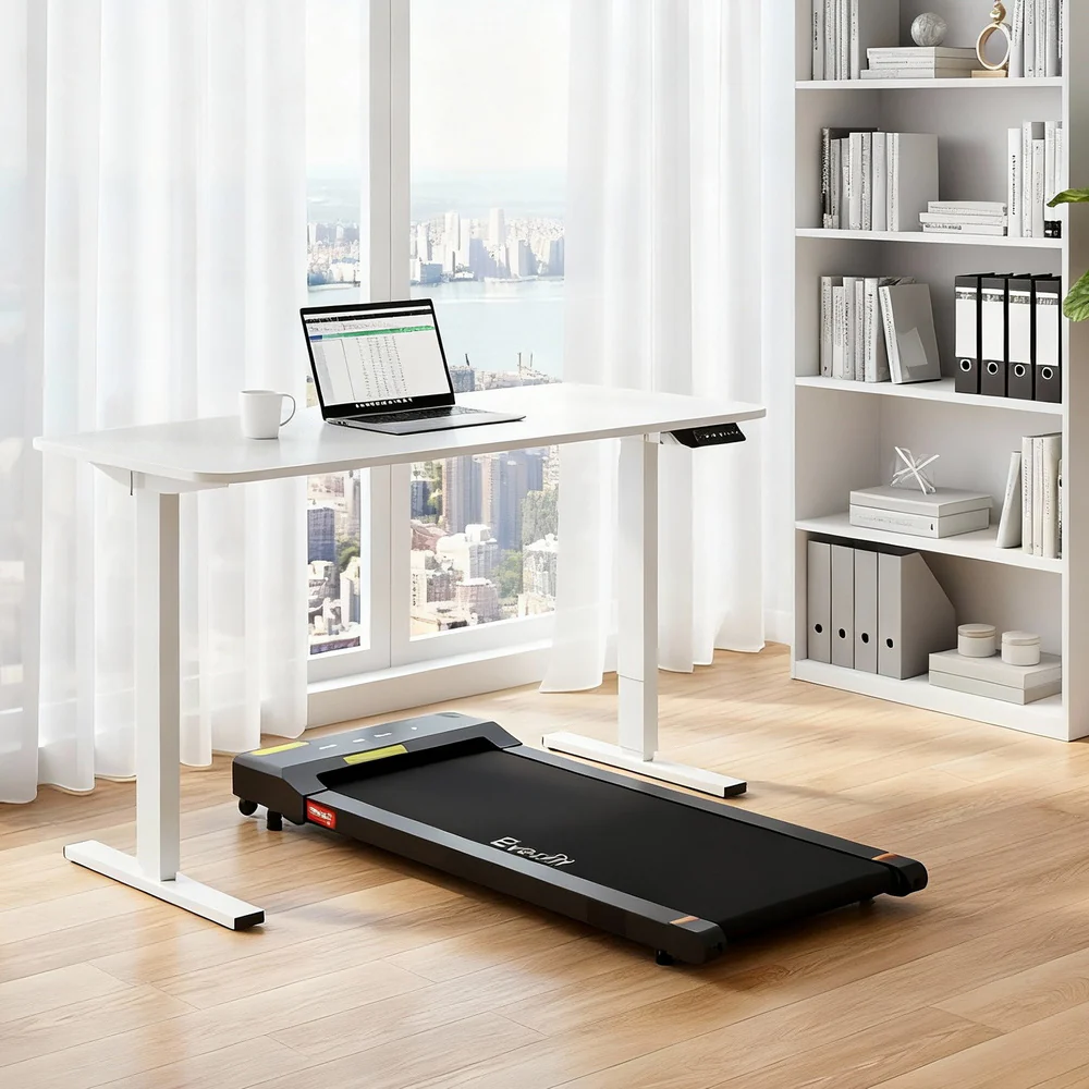Artiss 140cm Automatic Standing Desk with 400mm Electric Walking Pad Treadmill White Black - Image 7