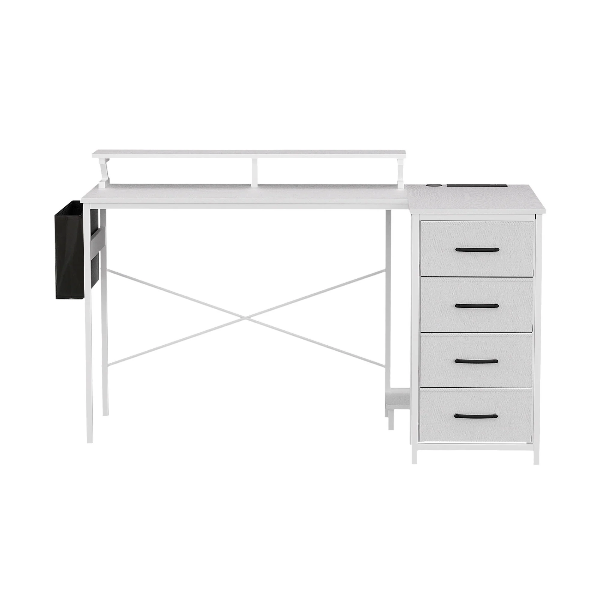 Artiss 140cm L Shaped Gaming Desk Computer Desk with LED Lights & Power Outlets - Image 4