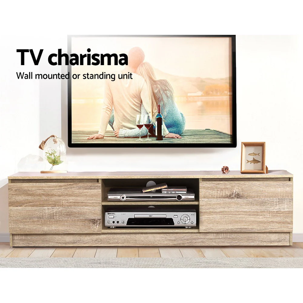 Artiss TV Cabinet Entertainment Unit 160cm Pine Charles - Image 5