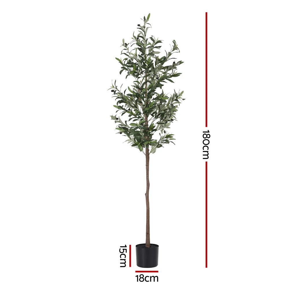 Artiss 180cm Artificial Olive Tree Faux Trees Indoor Decor Artificial Plants Lifelike Plant 1.8M - Image 2