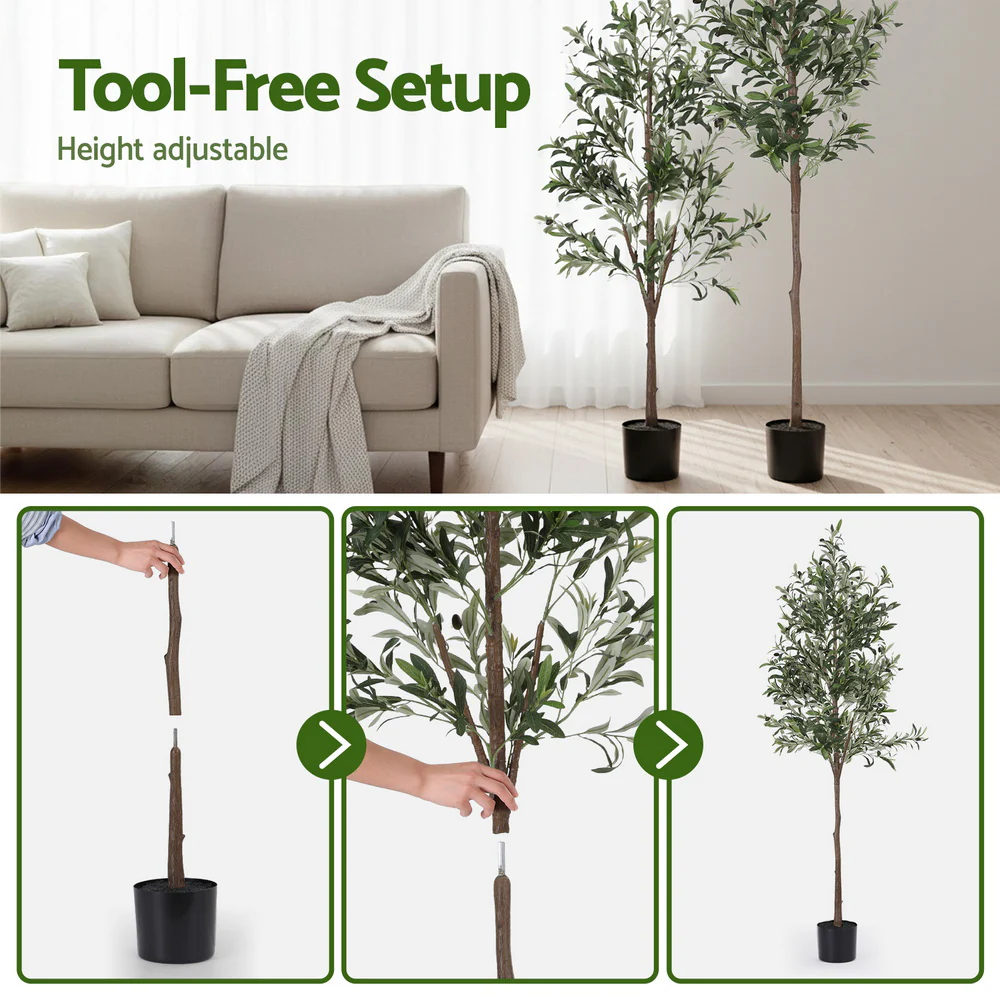 Artiss 180cm Artificial Olive Tree Faux Trees Indoor Decor Artificial Plants Lifelike Plant 1.8M - Image 6