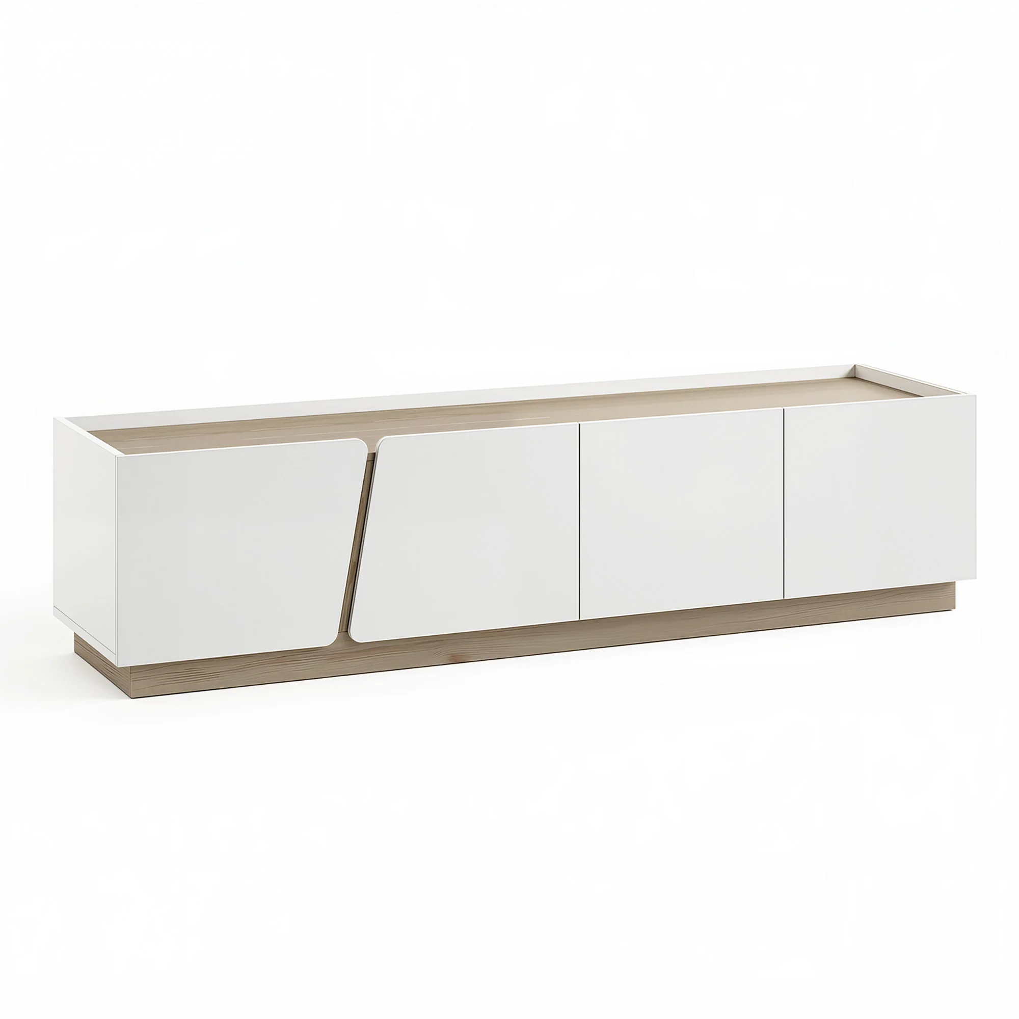 Artiss 180cm TV Unit Storage Cabinet Living Room White & Oak - Image 2