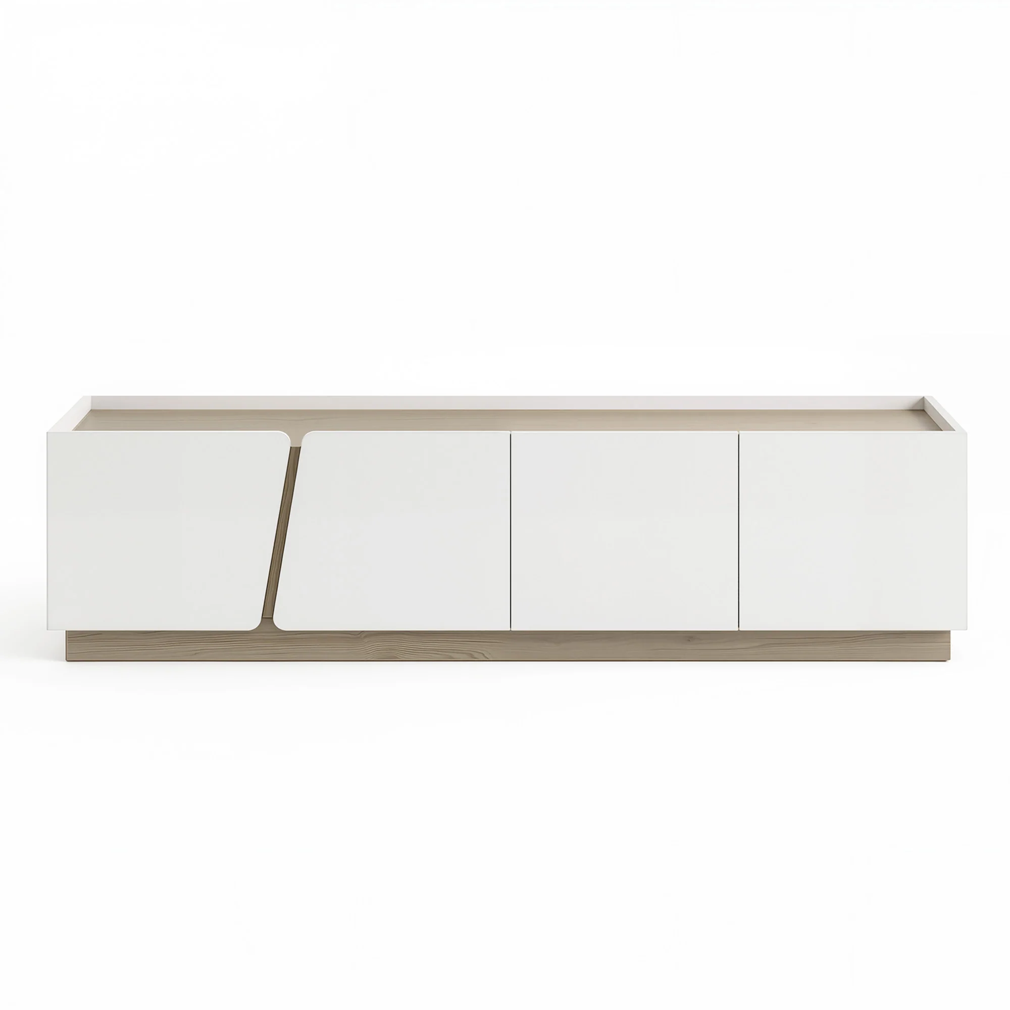 Artiss 180cm TV Unit Storage Cabinet Living Room White & Oak - Image 4