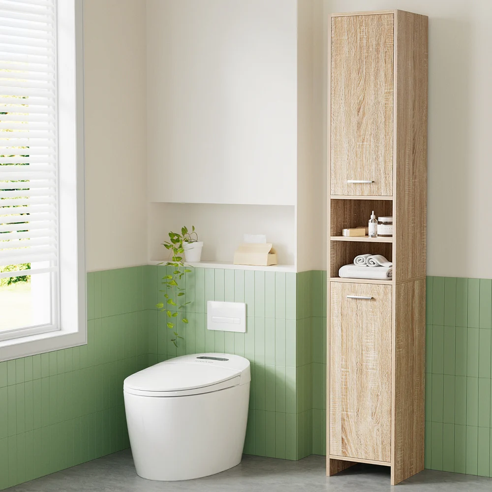 Artiss Bathroom Cabinet Storage 185cm Wooden - Image 6