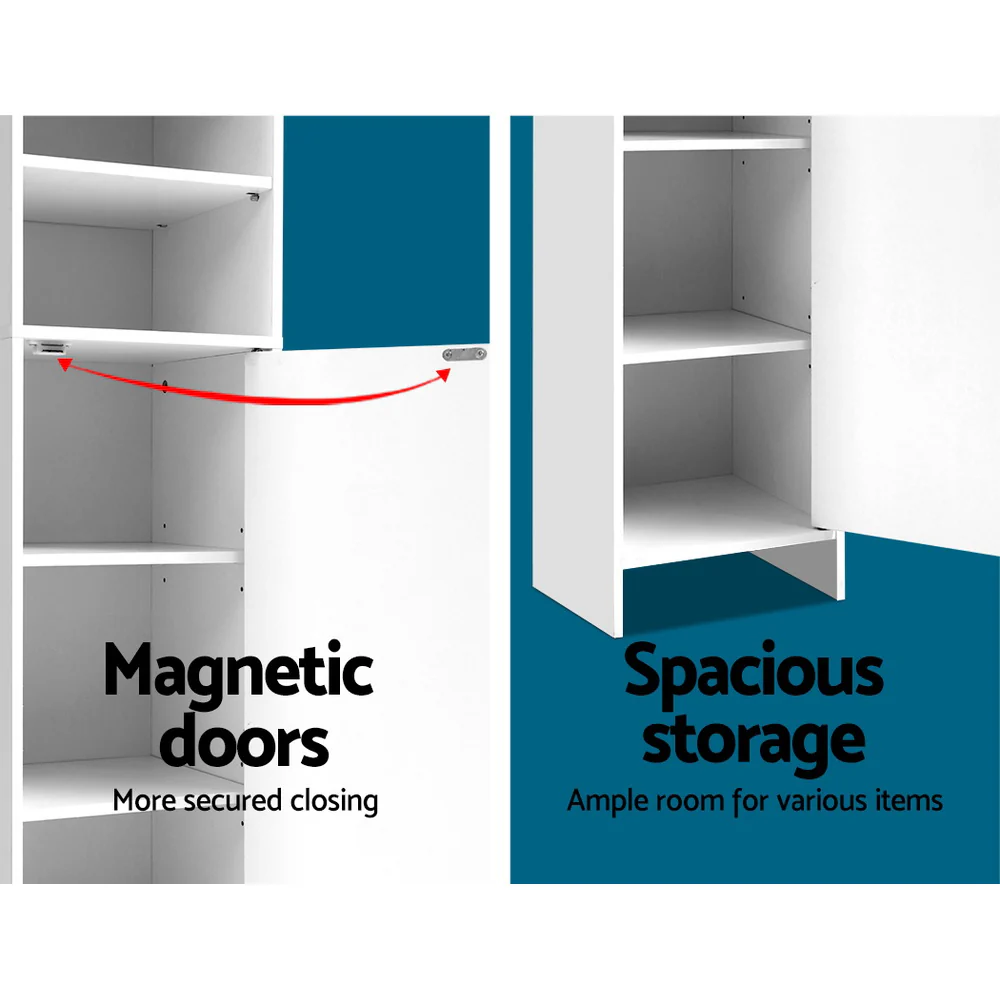 Artiss Bathroom Cabinet Storage 185cm White - Image 4