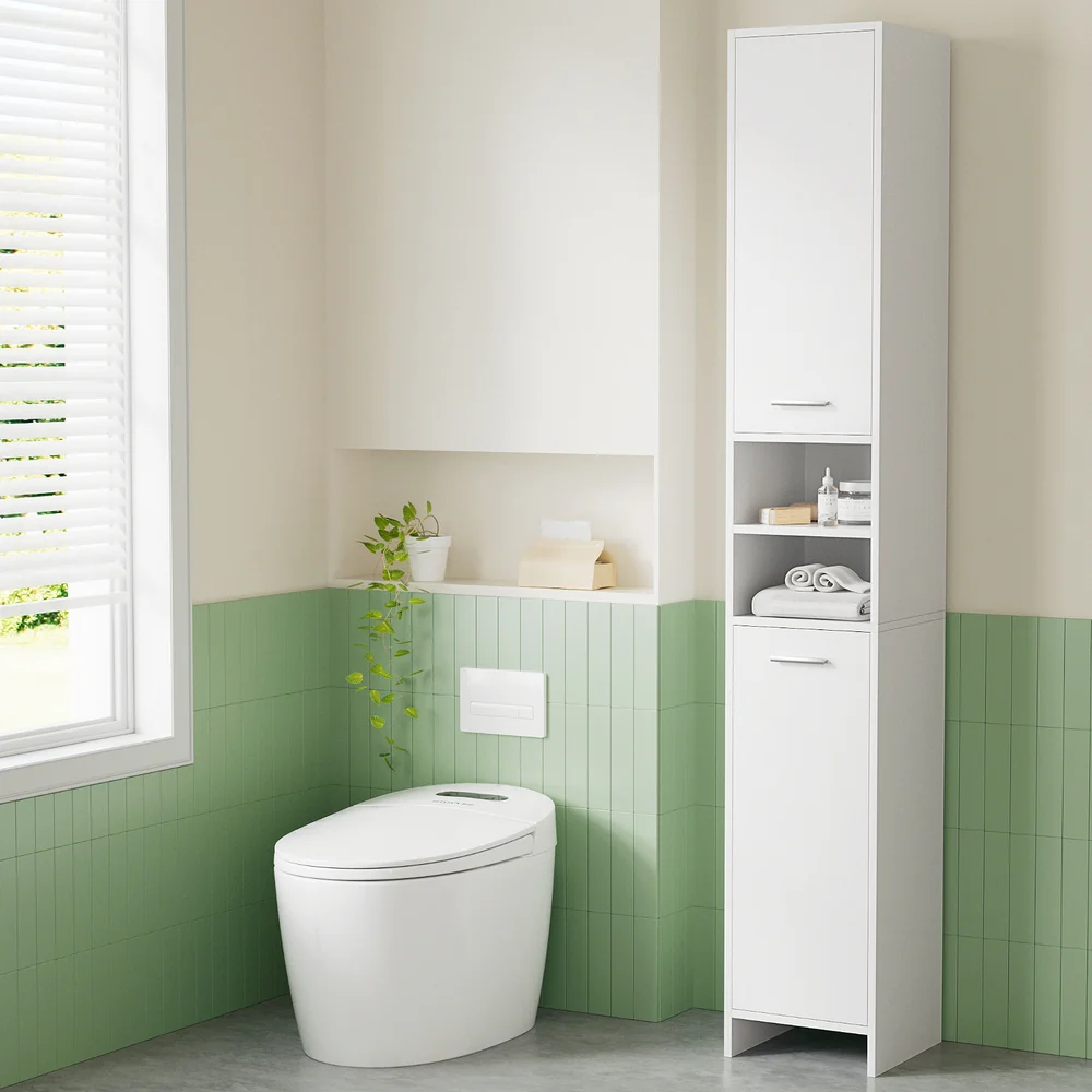 Artiss Bathroom Cabinet Storage 185cm White - Image 6