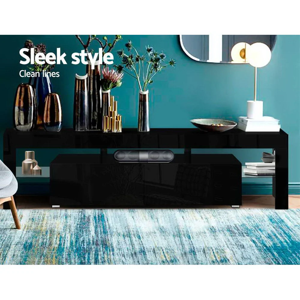 Artiss Entertainment Unit TV Cabinet LED 189cm Black Elo - Image 5