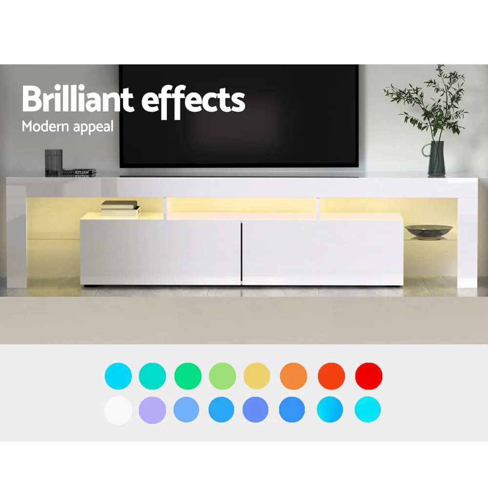 Artiss Entertainment Unit TV Cabinet LED 189cm White Elo - Image 5