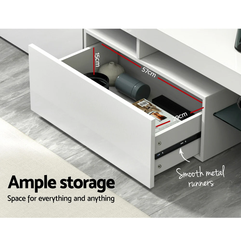 Artiss Entertainment Unit TV Cabinet LED 189cm White Elo - Image 7
