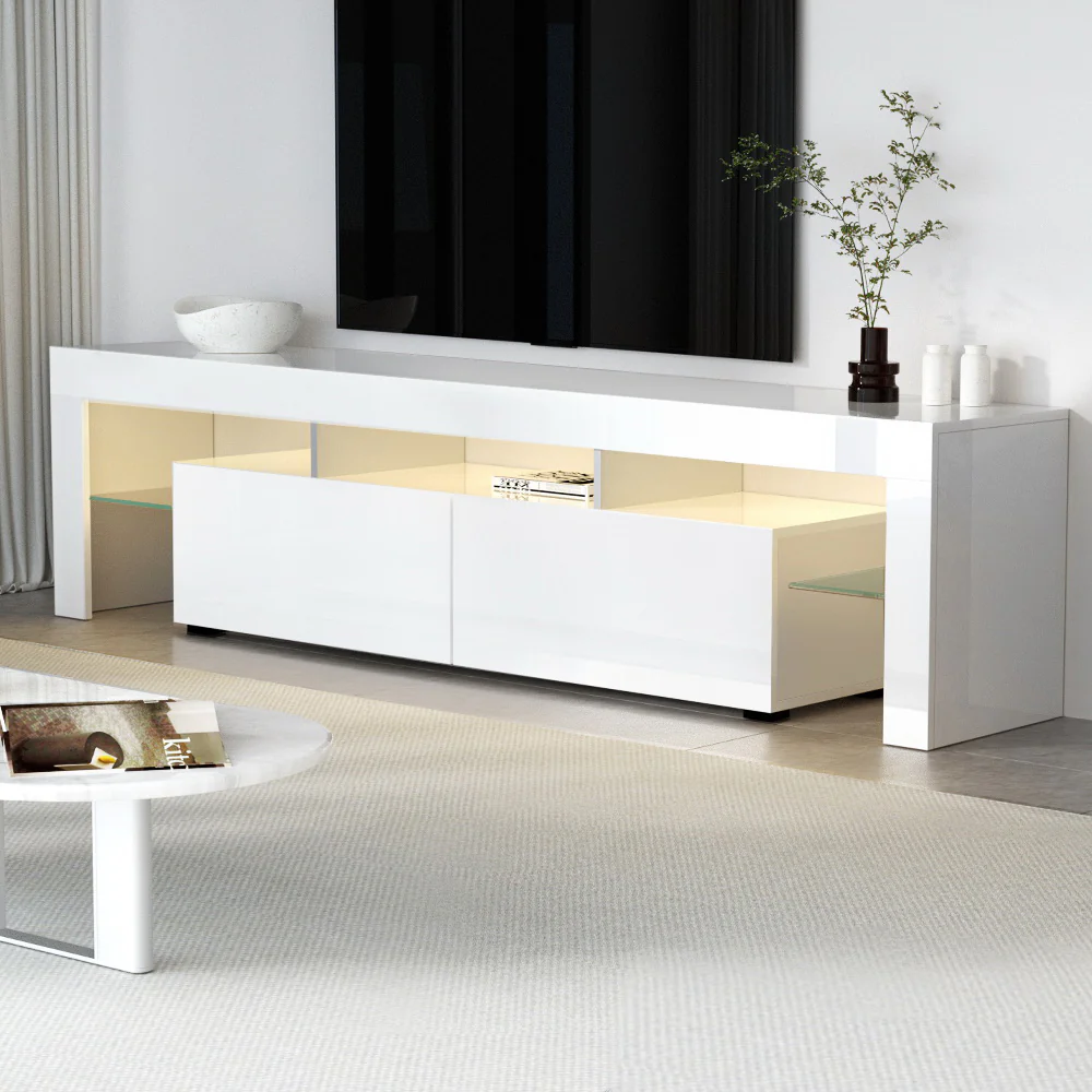 Artiss Entertainment Unit TV Cabinet LED 189cm White Elo - Image 9