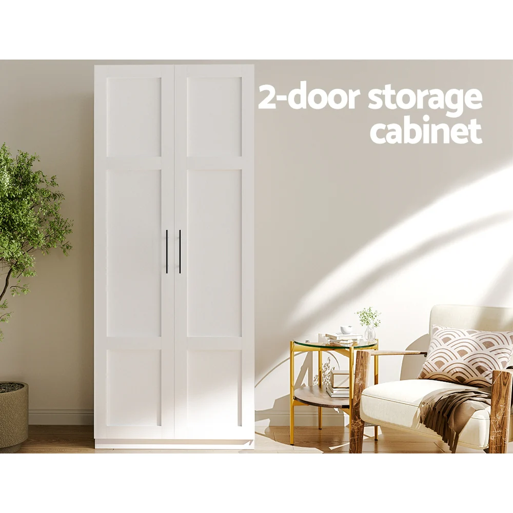 Artiss 2 Door Buffet Sideboard Cupboard Cabinet Pantry White - Image 5