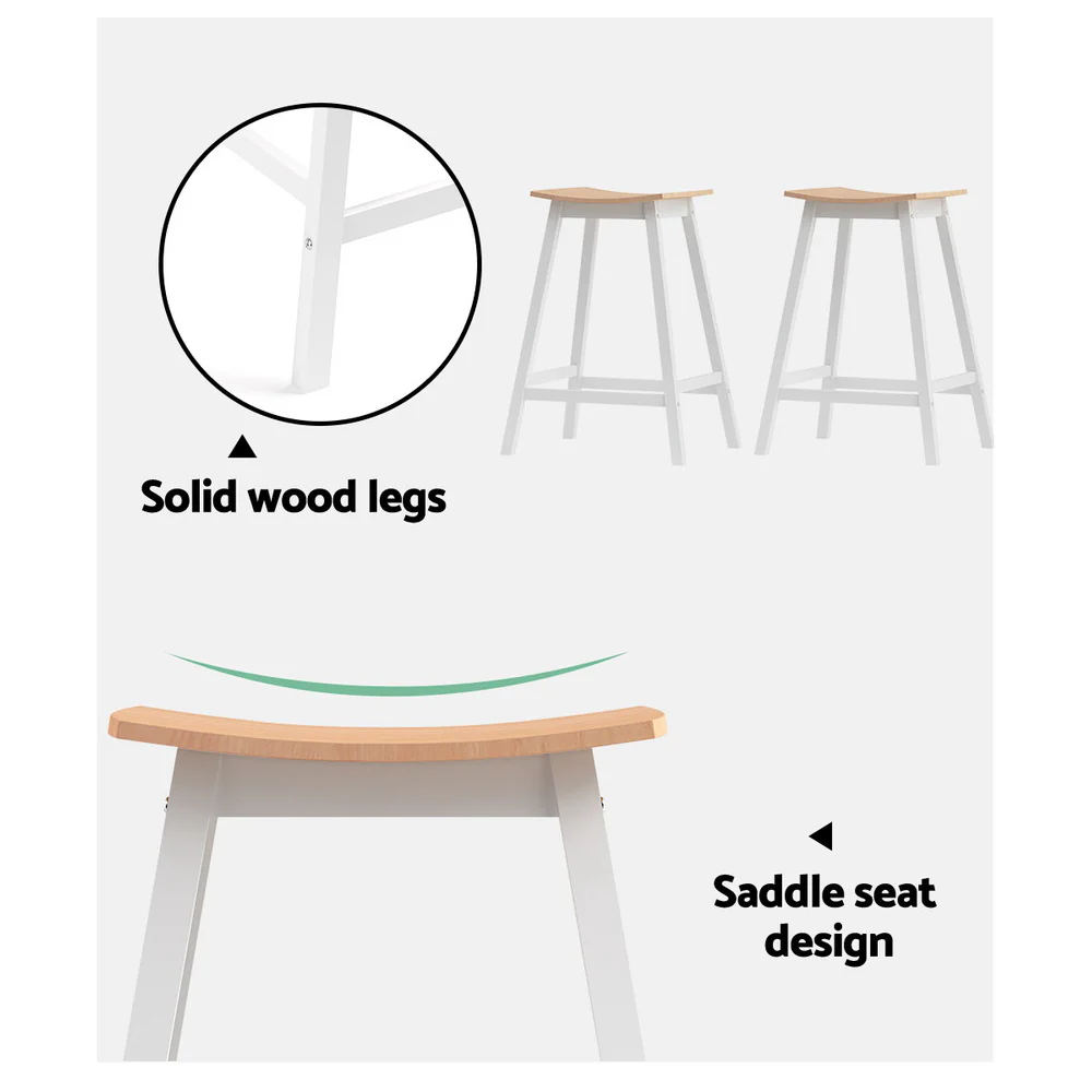 Artiss 2x Bar Stools Wooden Chairs Oak - Image 6