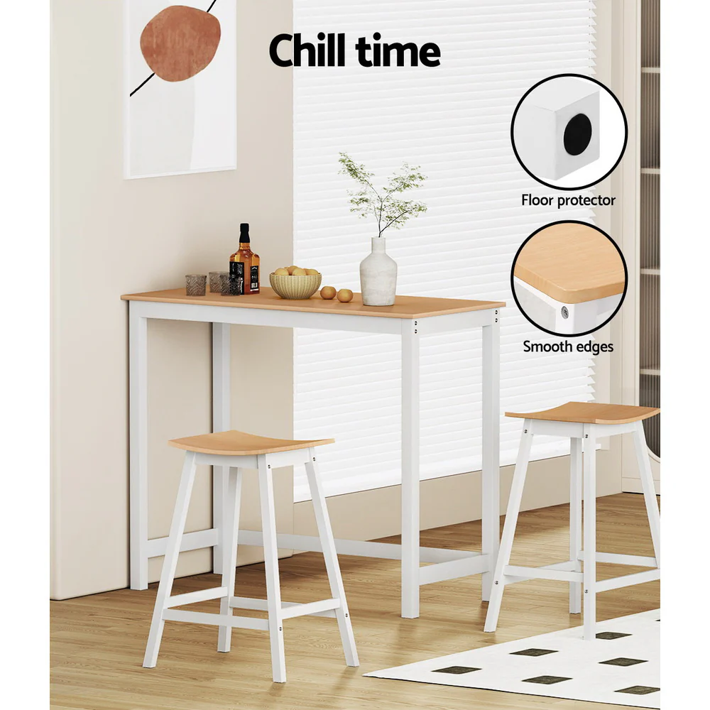 Artiss 2x Bar Stools Wooden Chairs Oak - Image 7